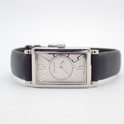 Tiffany & Co Gallery Quartz Watch White Dial Leather Strap Pawn — view 2
