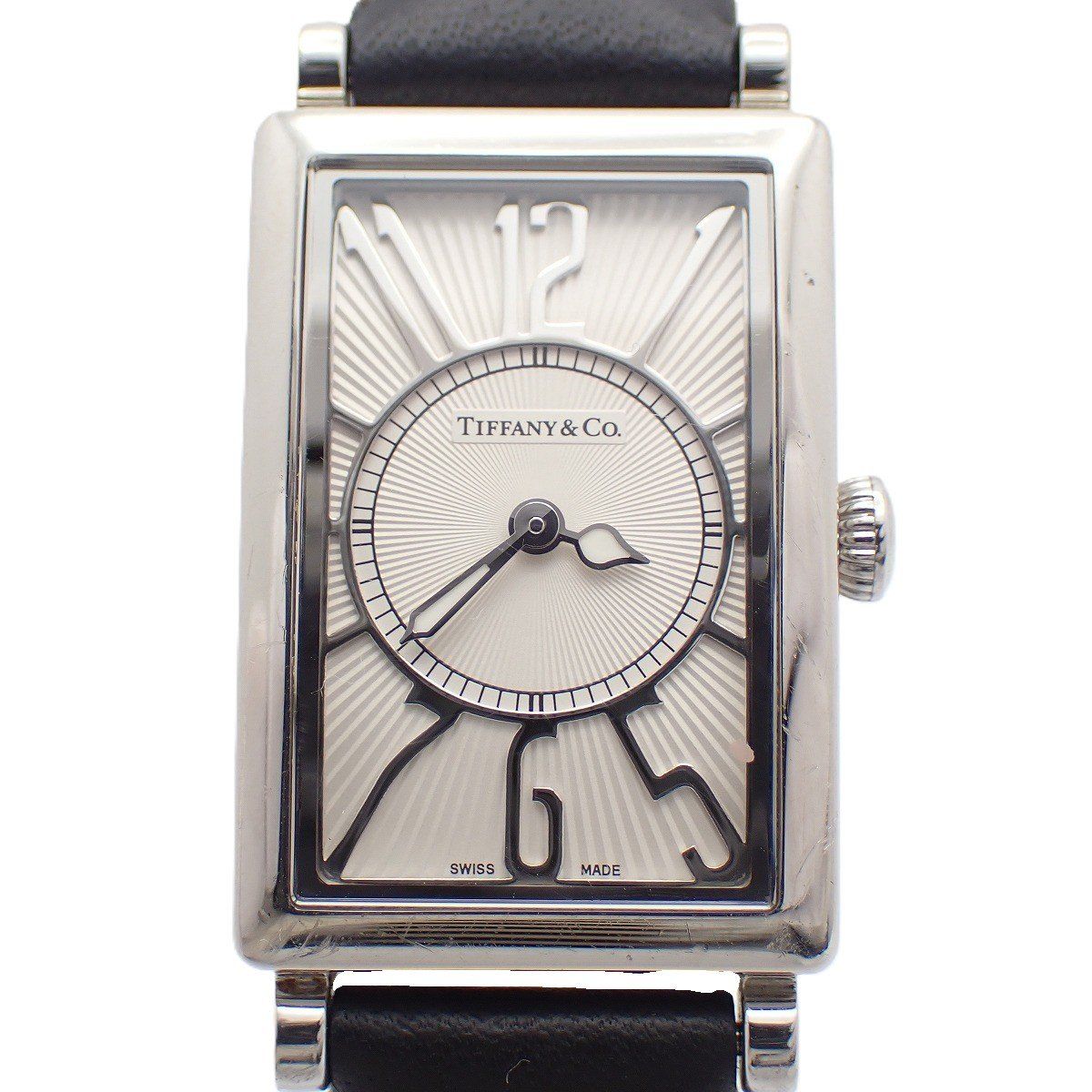 Tiffany & Co Gallery Quartz Watch White Dial Leather Strap Pawn