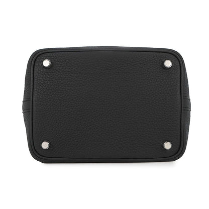 Hermes Handbag Picotin Lock PM Black Silver Taurillon Clemence — view 3
