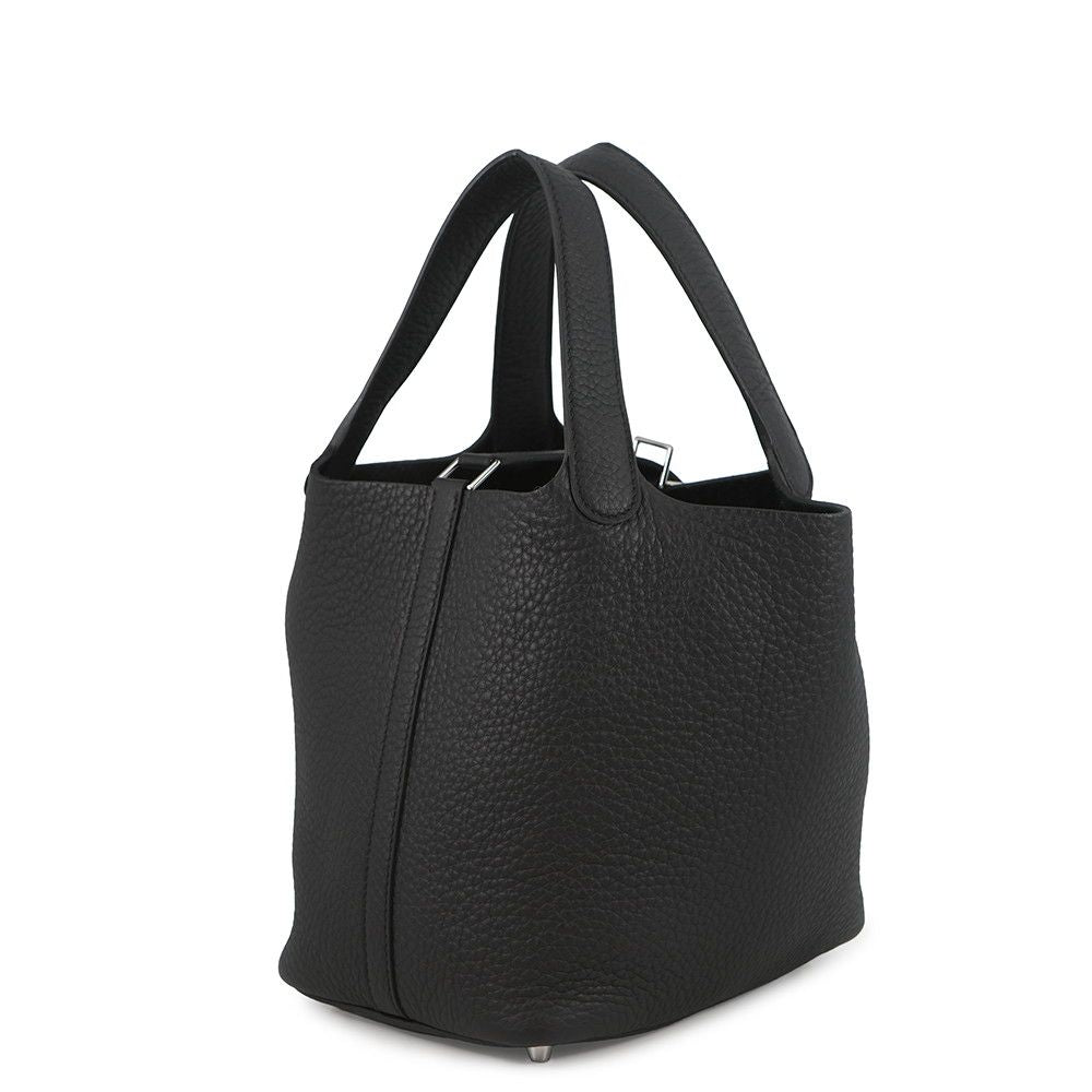 Hermes Handbag Picotin Lock PM Black Silver Taurillon Clemence — view 2