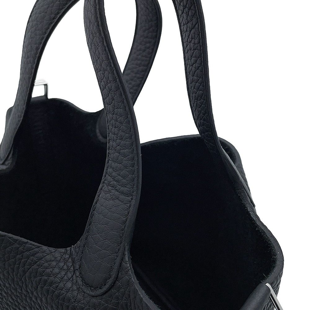 Hermes Handbag Picotin Lock PM Black Silver Taurillon Clemence — view 7