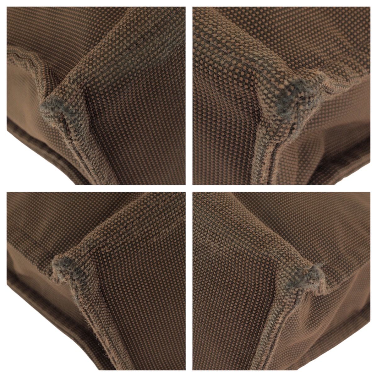 Hermes Her Line MM Brown Silver Polyamide Polyester Tote — view 3