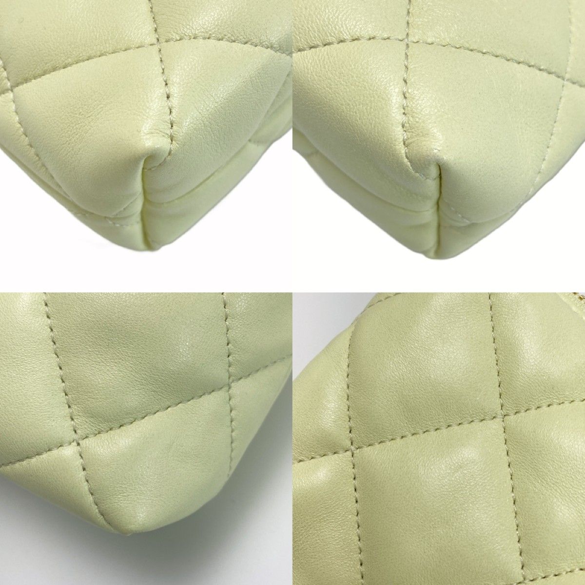 Chanel CC Logo Quilted Hobo Yellow Lambskin Chain — view 7