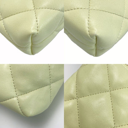 Chanel CC Logo Quilted Hobo Yellow Lambskin Chain — view 7