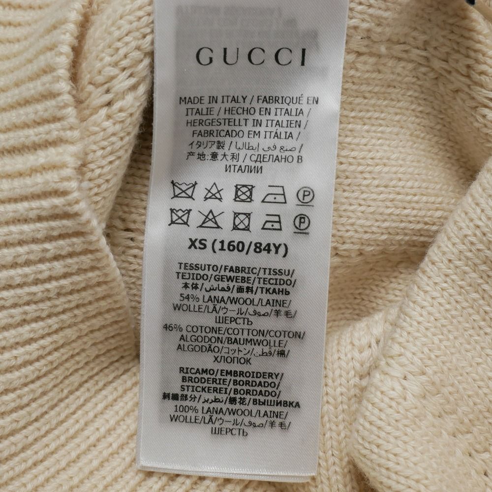 Gucci Knit XS Balloon Sleeve Sweater Flower Embroidery — view 8