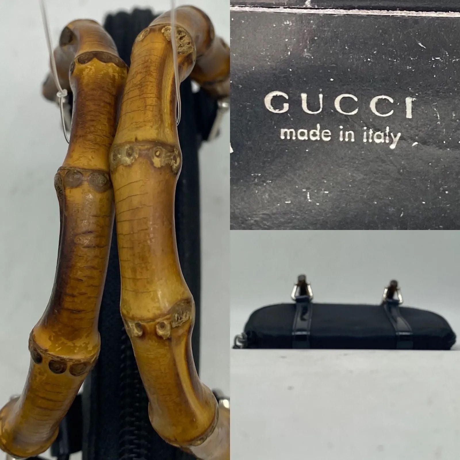 Gucci Handbag Bamboo Black Nylon Mini Pouch Coin — view 4