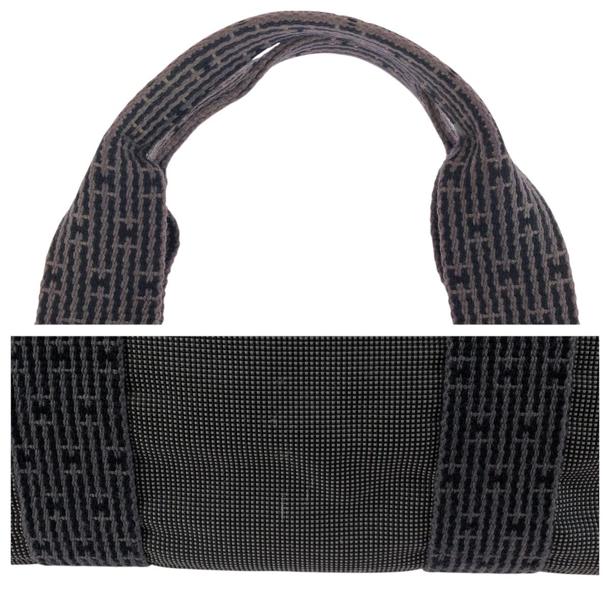Hermes Her Line MM Gray Silver Polyamide Polyester Tote — view 5