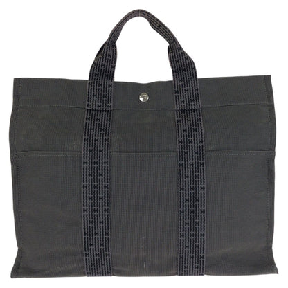 Hermes Her Line MM Gray Silver Polyamide Polyester Tote