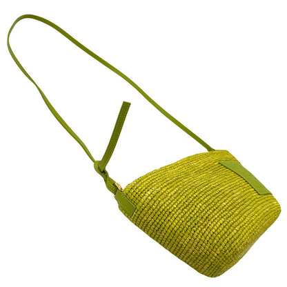 Loewe Anagram Shoulder Bag Raffia Leather Green Crossbody Logo Cool Spring — view 3