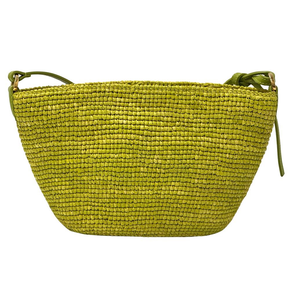 Loewe Anagram Shoulder Bag Raffia Leather Green Crossbody Logo Cool Spring — view 2