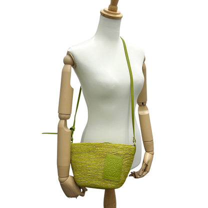 Loewe Anagram Shoulder Bag Raffia Leather Green Crossbody Logo Cool Spring — view 7