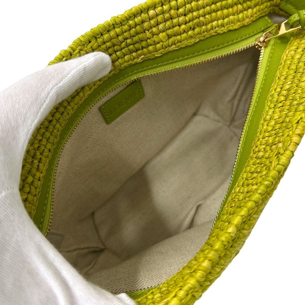 Loewe Anagram Shoulder Bag Raffia Leather Green Crossbody Logo Cool Spring — view 5