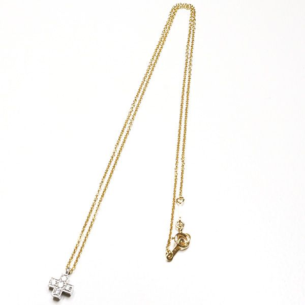 Tiffany & Co Cruciforme Pendant Diamond Platinum &gold Cross Necklace 41 cm — view 6