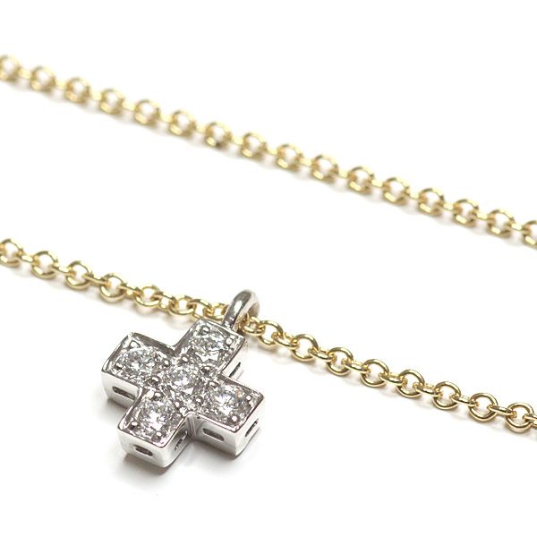 Tiffany & Co Cruciforme Pendant Diamond Platinum &gold Cross Necklace 41 cm — view 2