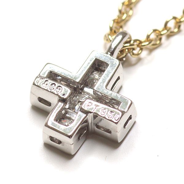 Tiffany & Co Cruciforme Pendant Diamond Platinum &gold Cross Necklace 41 cm — view 4