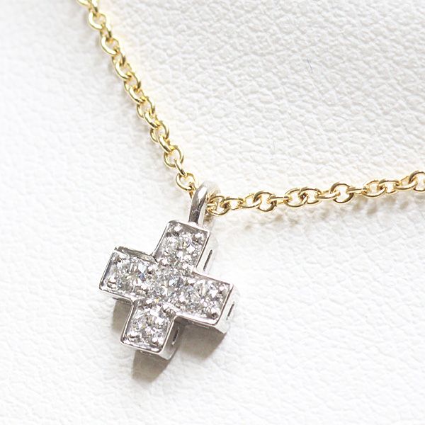 Tiffany & Co Cruciforme Pendant Diamond Platinum &gold Cross Necklace 41 cm — view 3