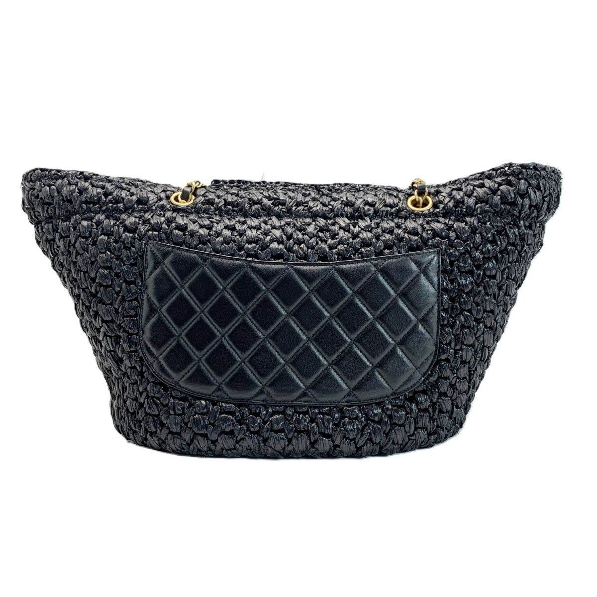 Chanel Tote Raffia Tweed & Gold — view 2