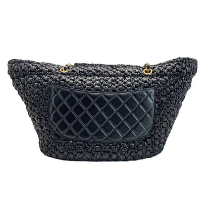 Chanel Tote Raffia Tweed & Gold — view 2
