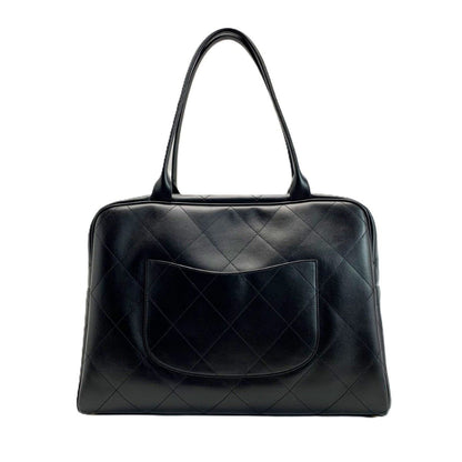 Chanel Logo Bowla Stitch Calfskin Black Boston — view 2