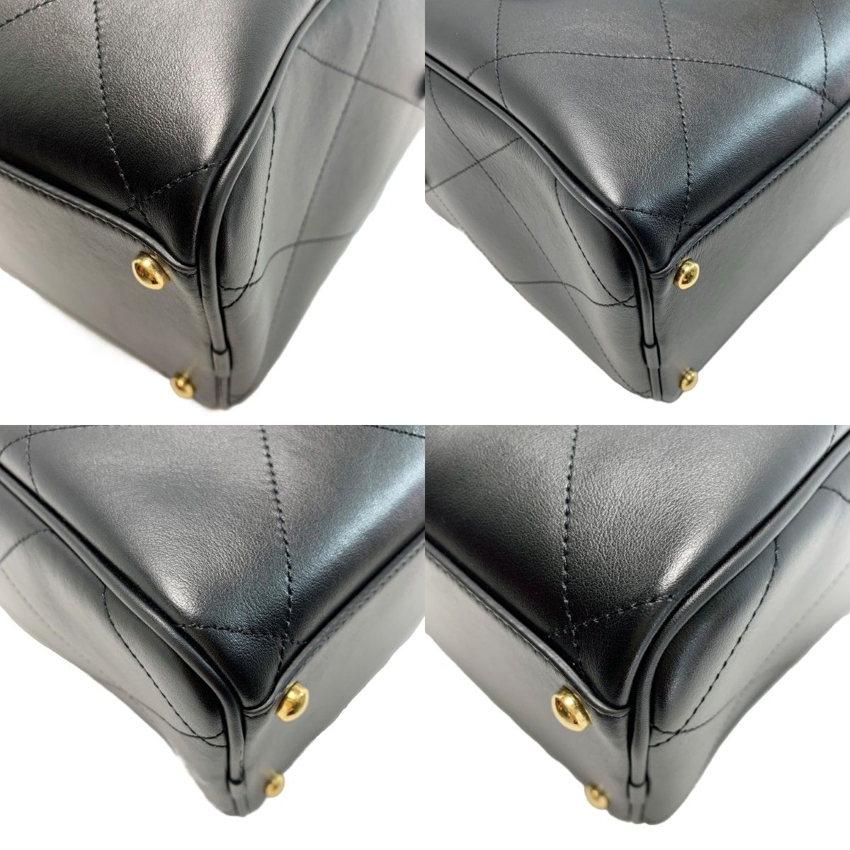 Chanel Logo Bowla Stitch Calfskin Black Boston — view 8