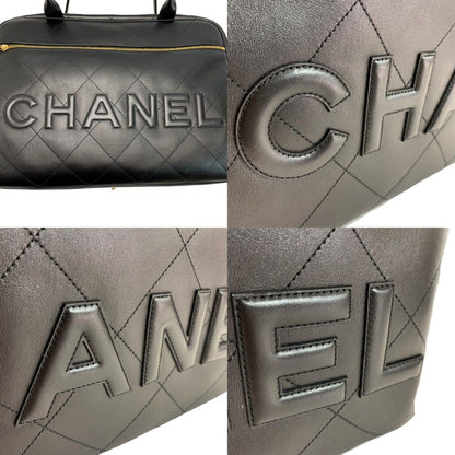 Chanel Logo Bowla Stitch Calfskin Black Boston — view 6