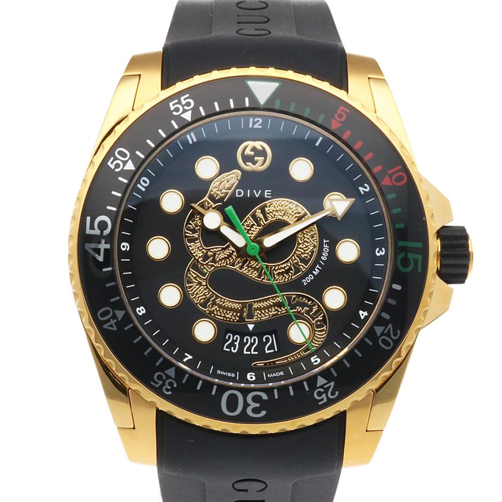 Gucci Dive Snake Watch Stainless Steel 136.2 Quartz