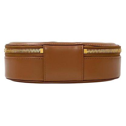 Dior Shoulder Bag Leather Oval Brown Compact — view 3