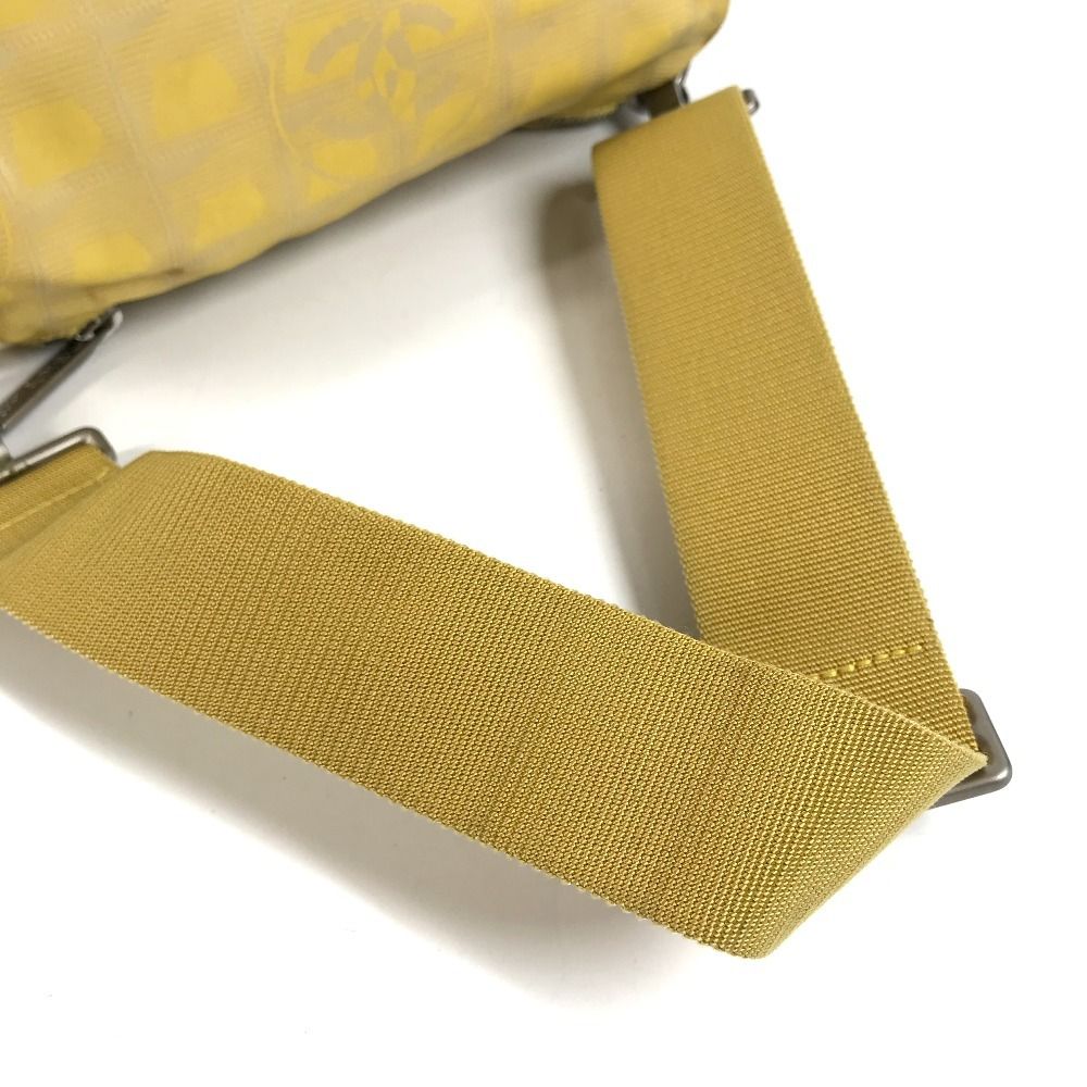 Chanel Shoulder Bag Cylindrical CC Logo Nylon Canvas Yellow — view 4