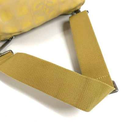 Chanel Shoulder Bag Cylindrical CC Logo Nylon Canvas Yellow — view 4