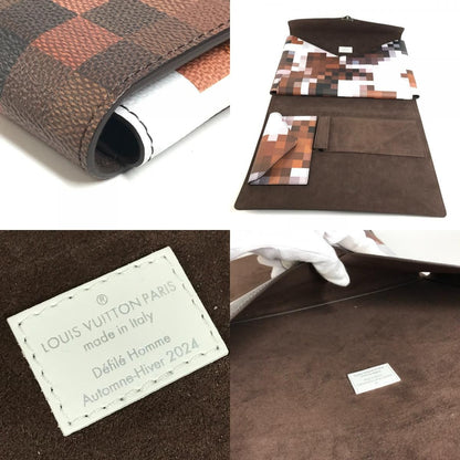 Louis Vuitton Clutch Folder Mark Cow Moflage Leather Brown — view 7