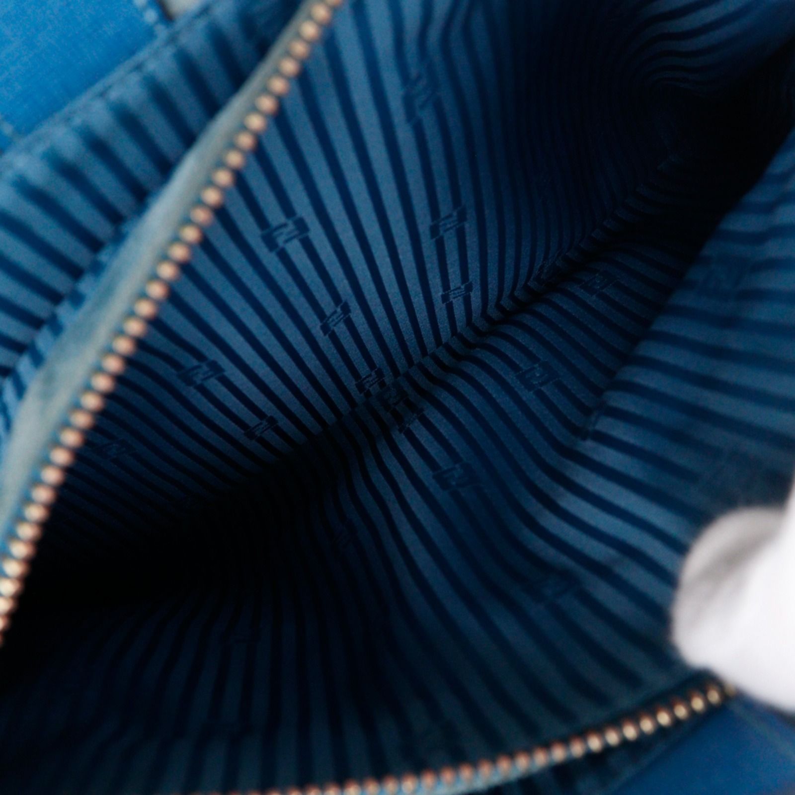 Fendi Toujour 2-Way Shoulder Calf Blue Handbag — view 7