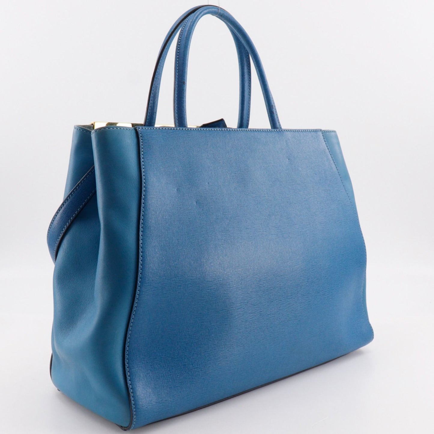 Fendi Toujour 2-Way Shoulder Calf Blue Handbag — view 3