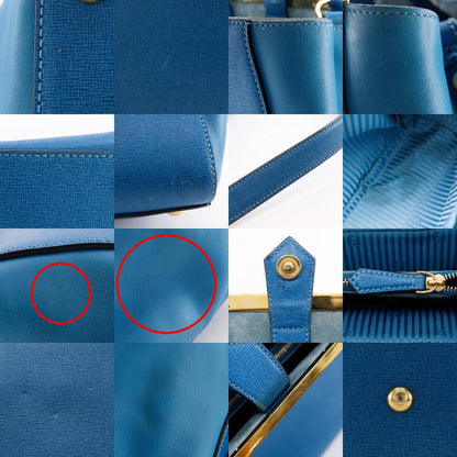 Fendi Toujour 2-Way Shoulder Calf Blue Handbag — view 9