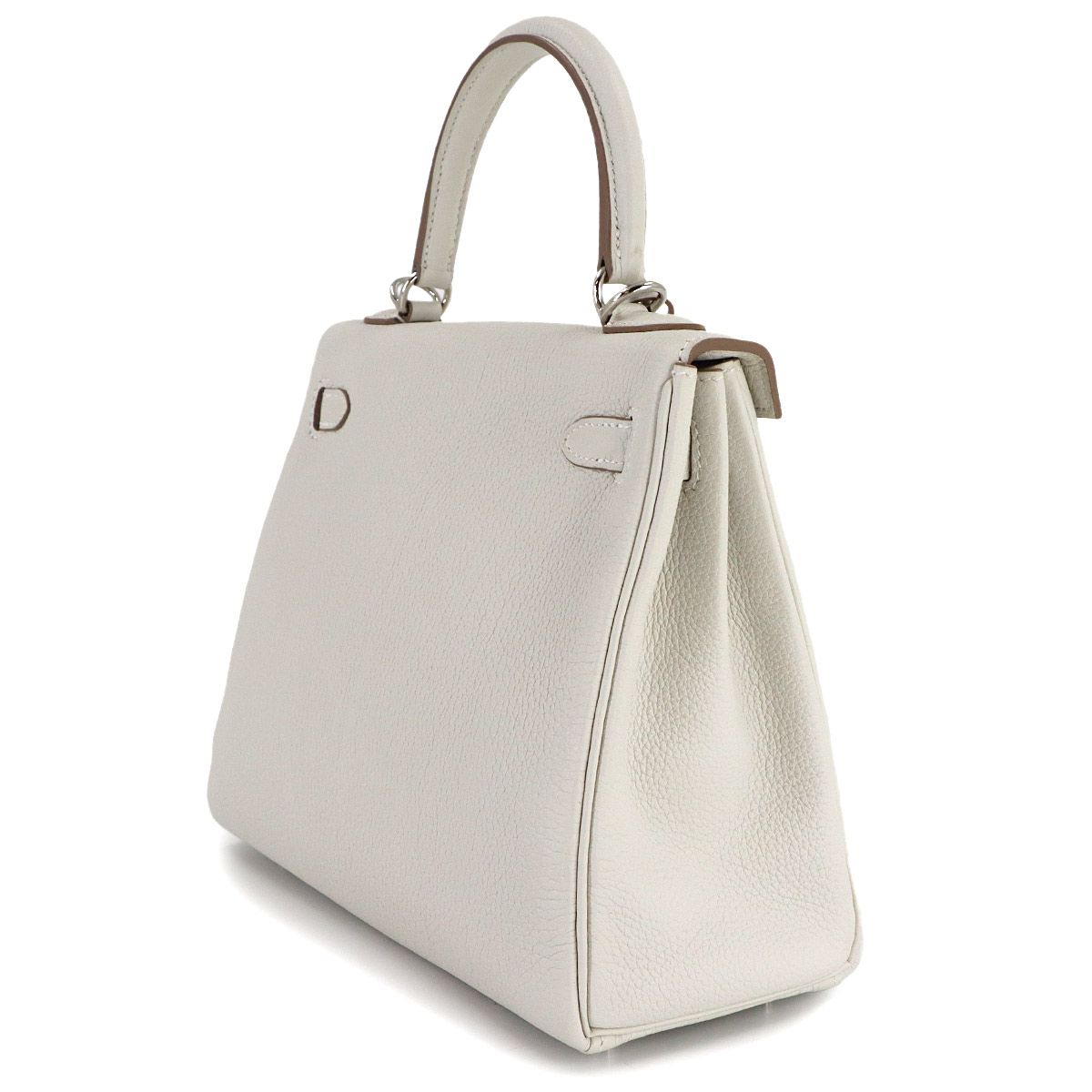 Hermes Kelly 25 Togo Mushroom 2-Way Bag Retourne Silver — view 4