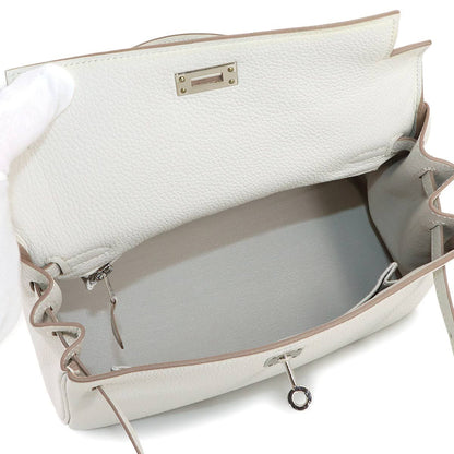 Hermes Kelly 25 Togo Mushroom 2-Way Bag Retourne Silver — view 8