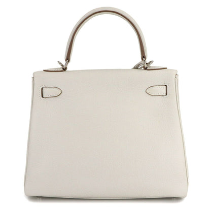 Hermes Kelly 25 Togo Mushroom 2-Way Bag Retourne Silver — view 3