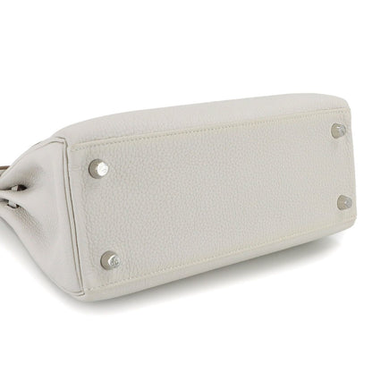 Hermes Kelly 25 Togo Mushroom 2-Way Bag Retourne Silver — view 5