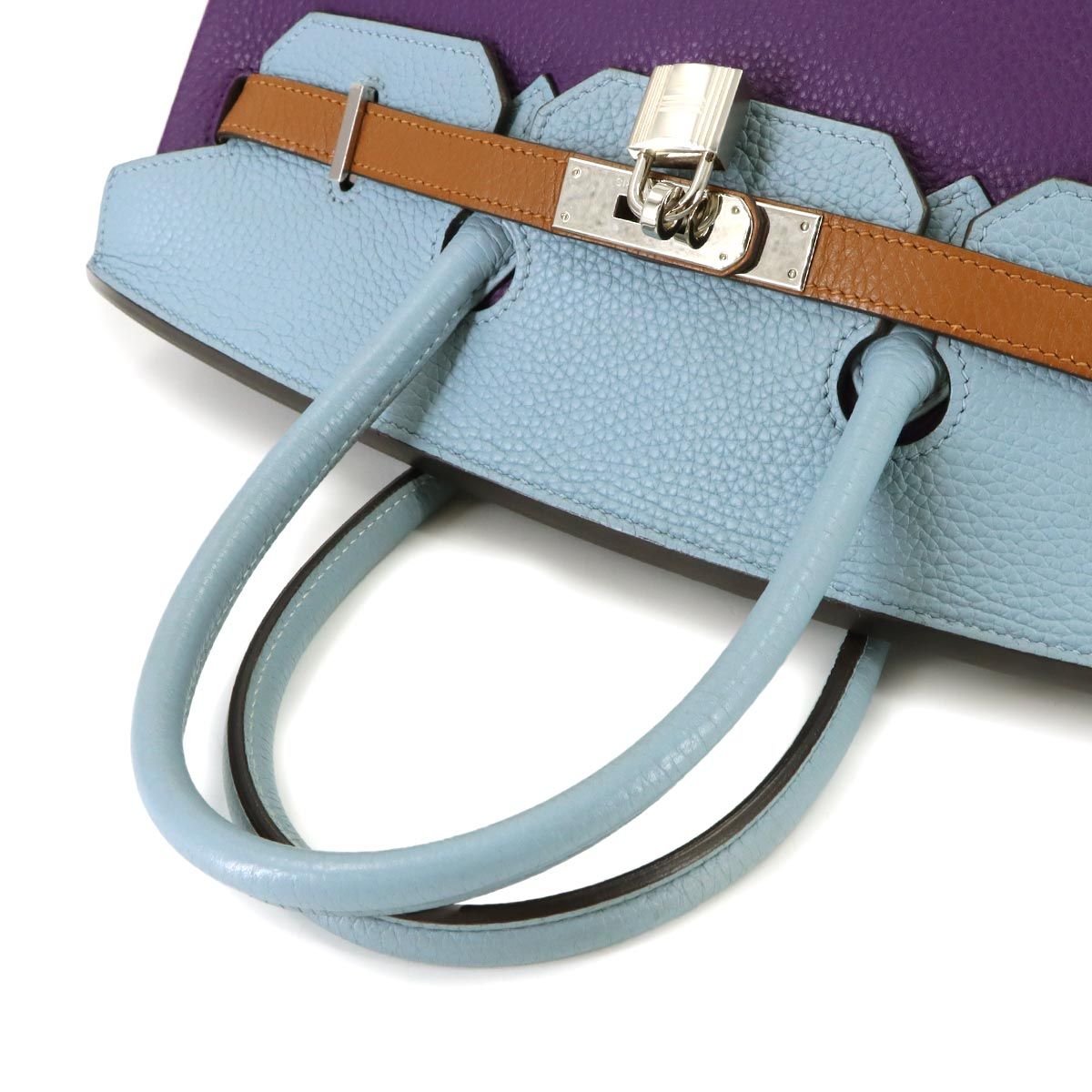 Hermes Birkin 35 Harlequin Taurillon Clemence Ultra Violet Blue Run Hand — view 5
