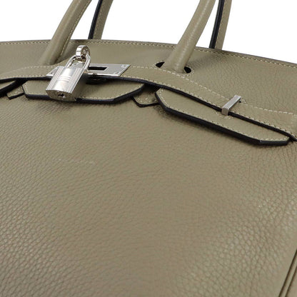 Hermes Birkin 35 Taurillon Clemence Sage Hand Bag Silver — view 9