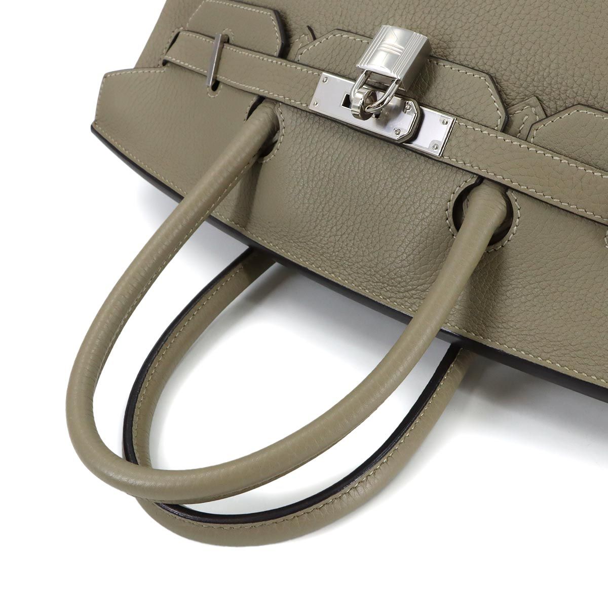 Hermes Birkin 35 Taurillon Clemence Sage Hand Bag Silver — view 5