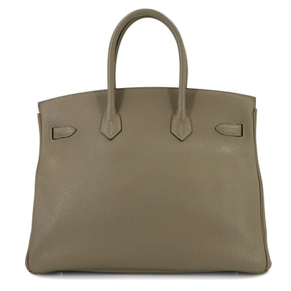 Hermes Birkin 35 Taurillon Clemence Sage Hand Bag Silver — view 2