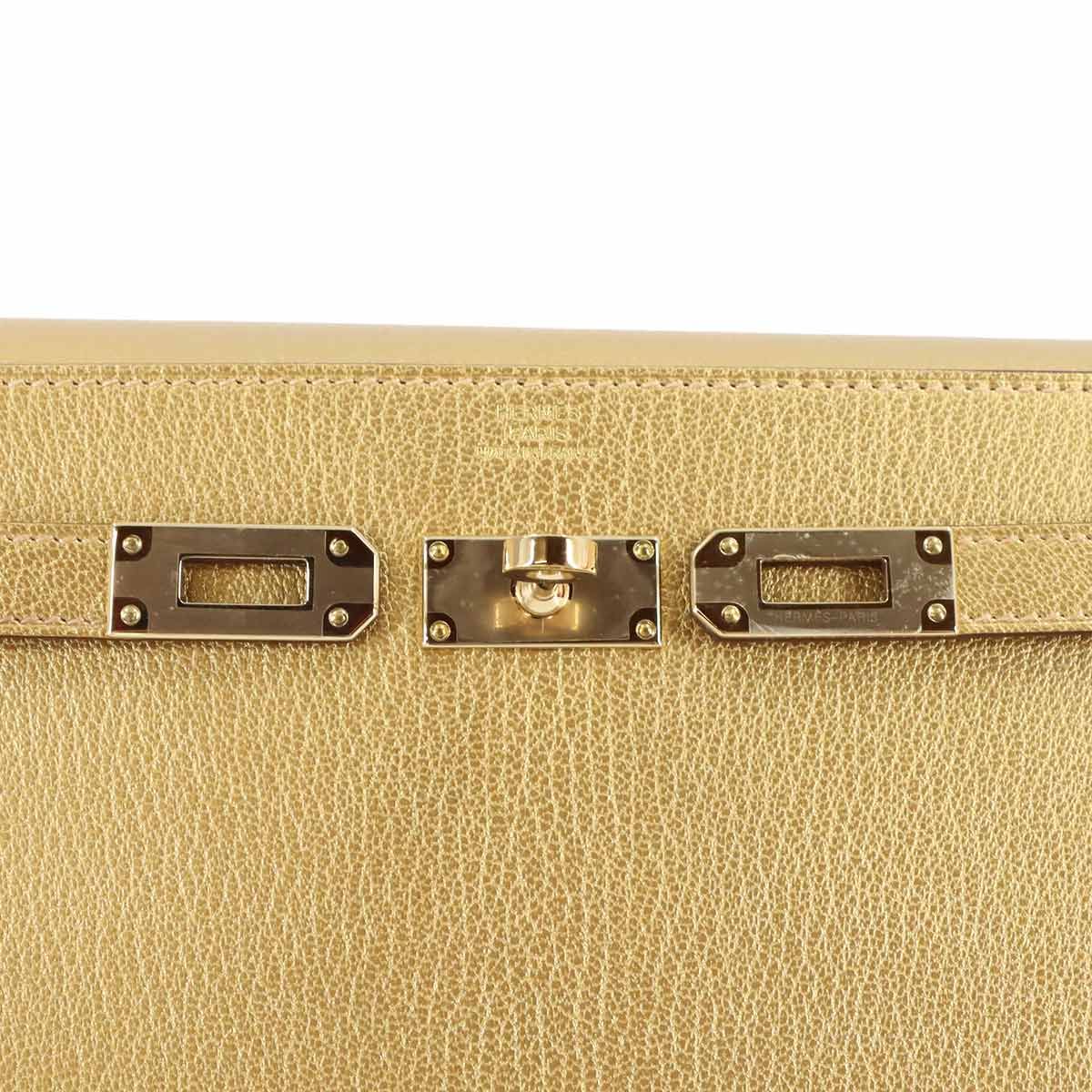 Hermes Kelly Tougo Shoulder Wallet Bifold Chevre Sham Kira Dore — view 7