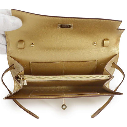 Hermes Kelly Tougo Shoulder Wallet Bifold Chevre Sham Kira Dore — view 8
