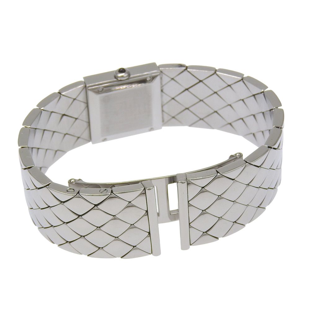 Chanel Quilted Stainless Steel Kuo Analog Display Black Dial Watch — view 5
