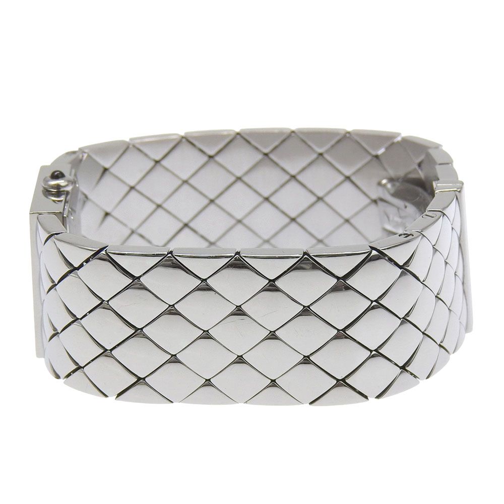 Chanel Quilted Stainless Steel Kuo Analog Display Black Dial Watch — view 4