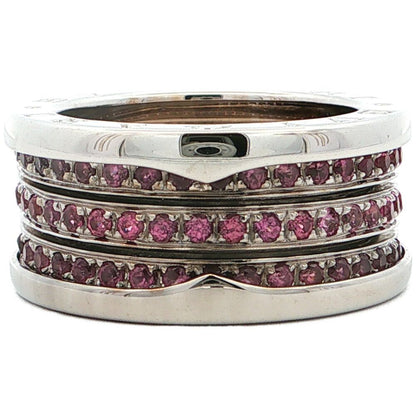 Bvlgari Band Tourmaline Ring 18k White Gold