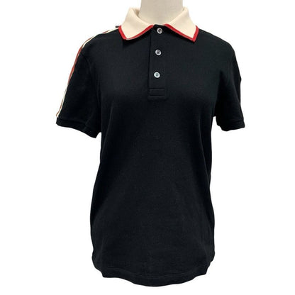 Gucci Top Polo Shirt Short Sleeve Cotton Black