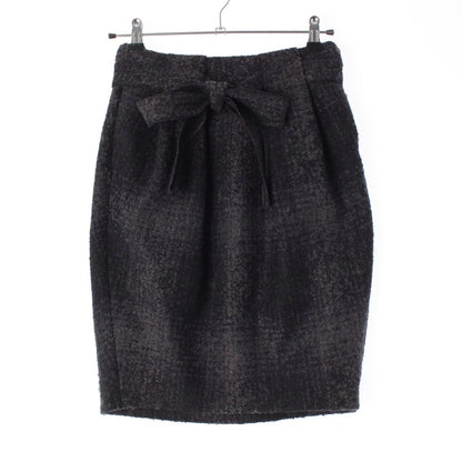 Prada Wool Nylon Belted Skirt Gray 38
