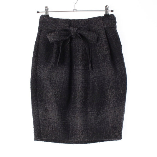 Prada Wool Nylon Belted Skirt Gray 38