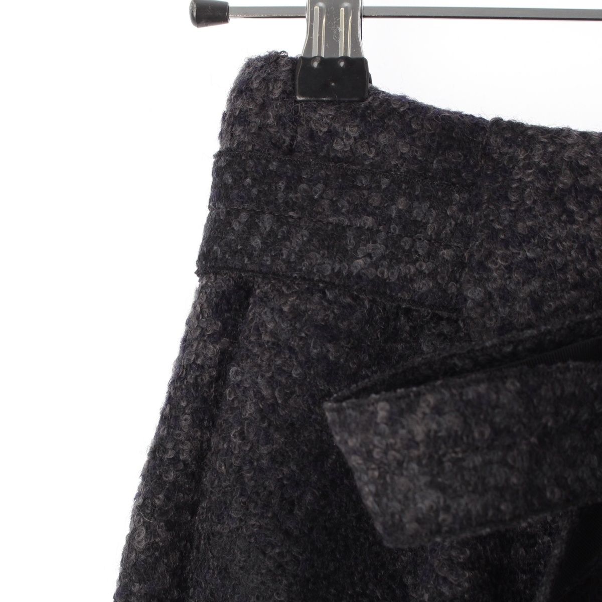 Prada Wool Nylon Belted Skirt Gray 38 — view 4
